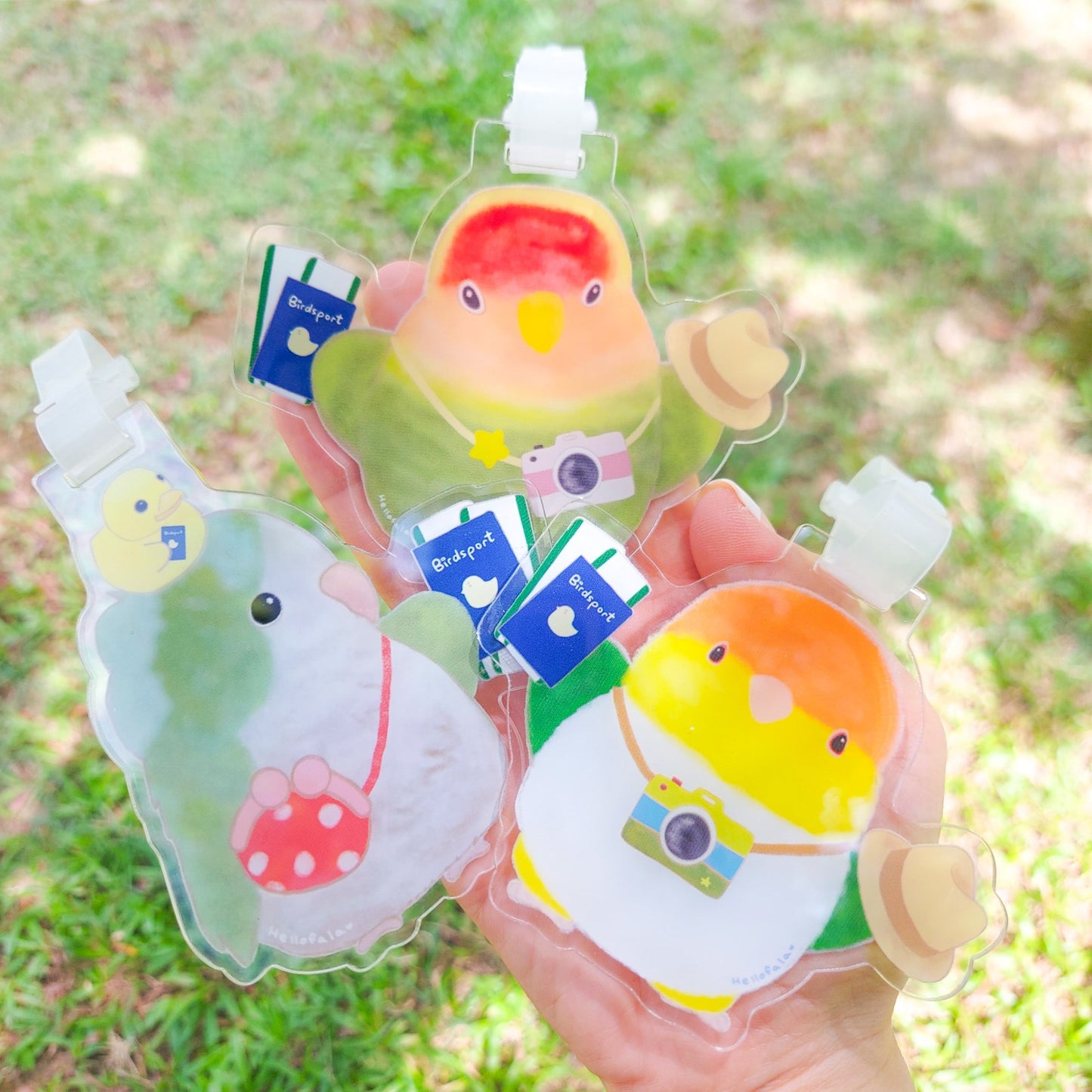 : : Luggage tags: : 🌱Lovebird parrot holding birdsport