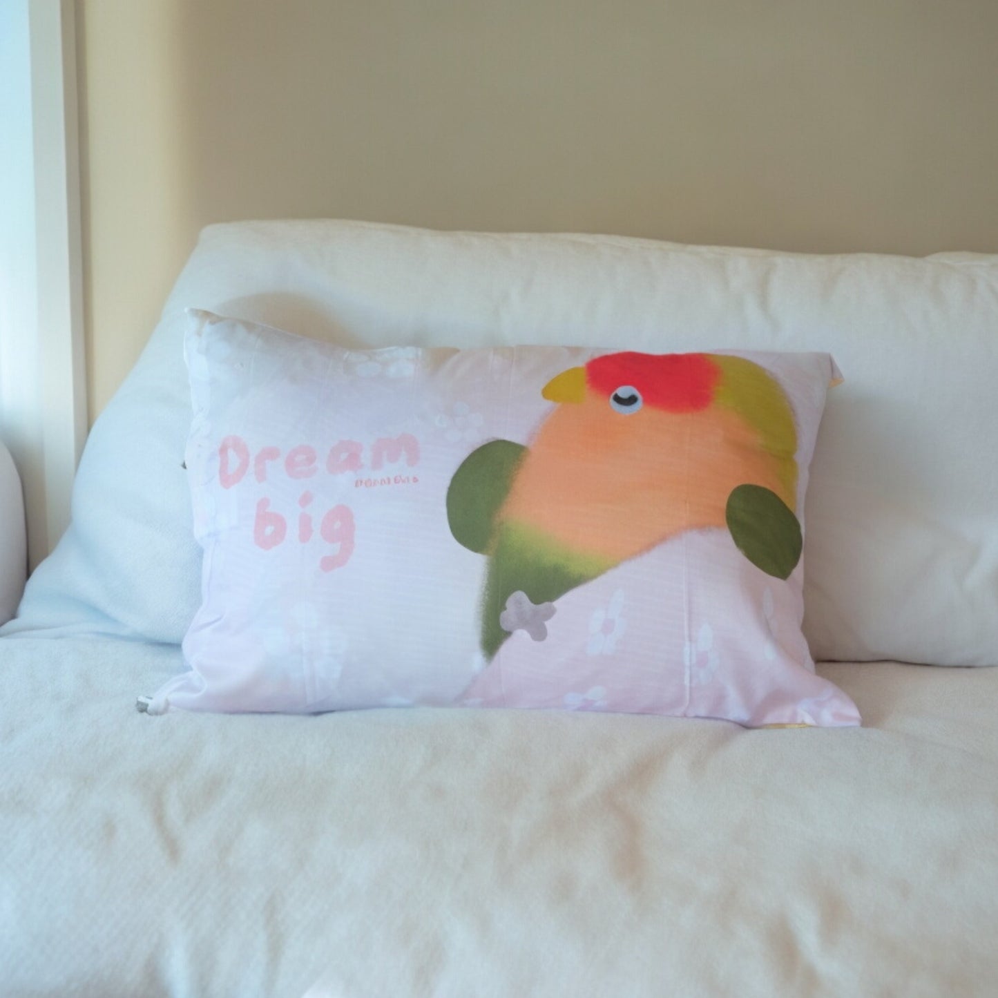 : : Pillow case: : 🌱Quaker parrot is sleeping