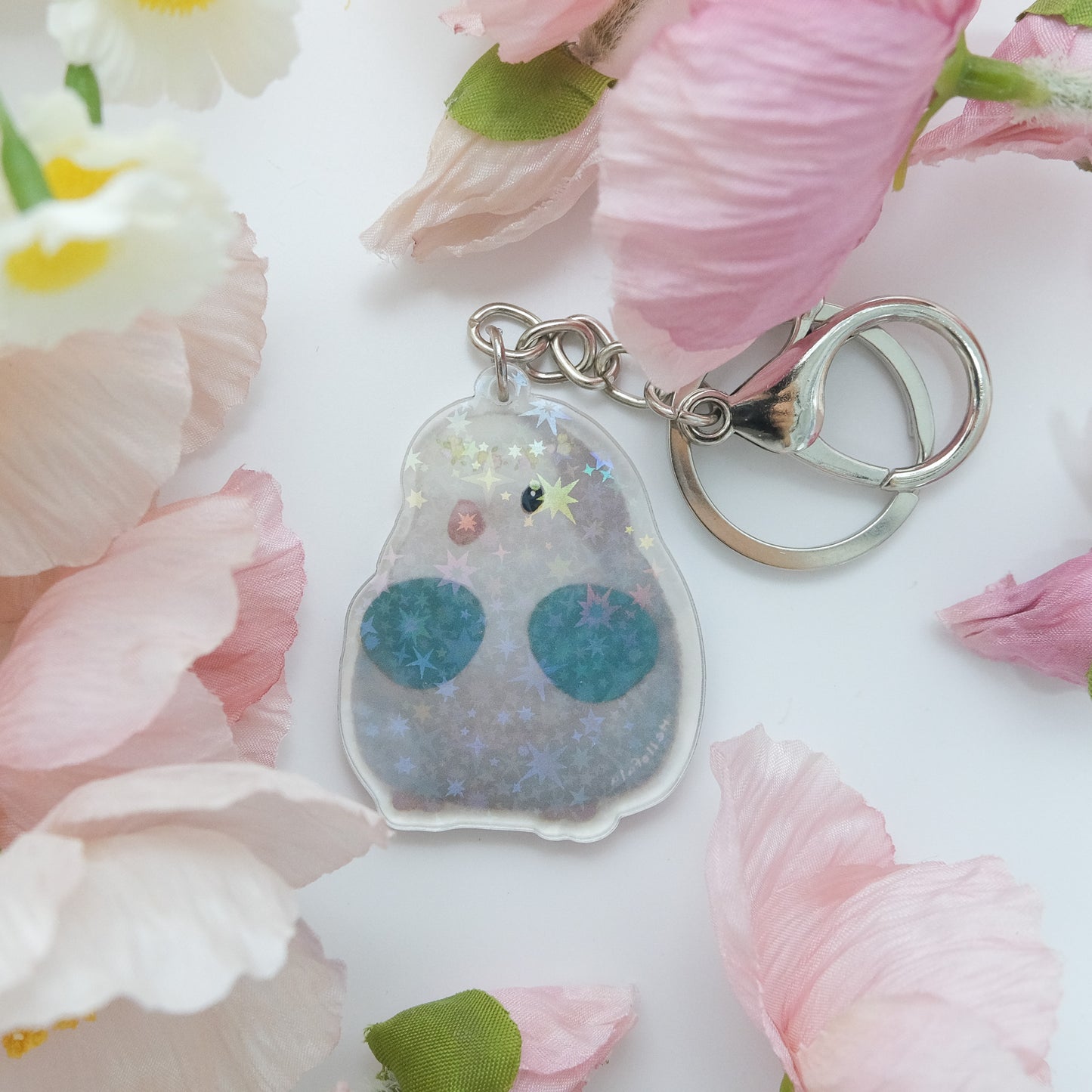 : : Sparkling Keychain: : 🌱Lovebird think of happy memories