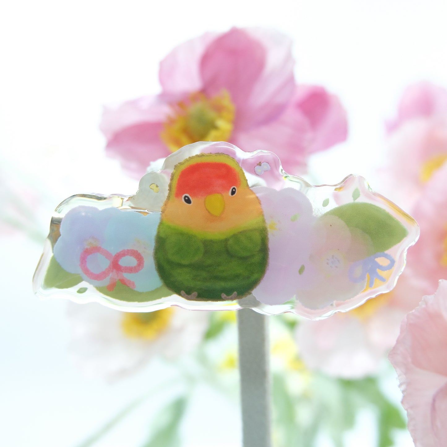 : : 果凍感髮夾 : : 🌱 愛情鳥和水彩花花