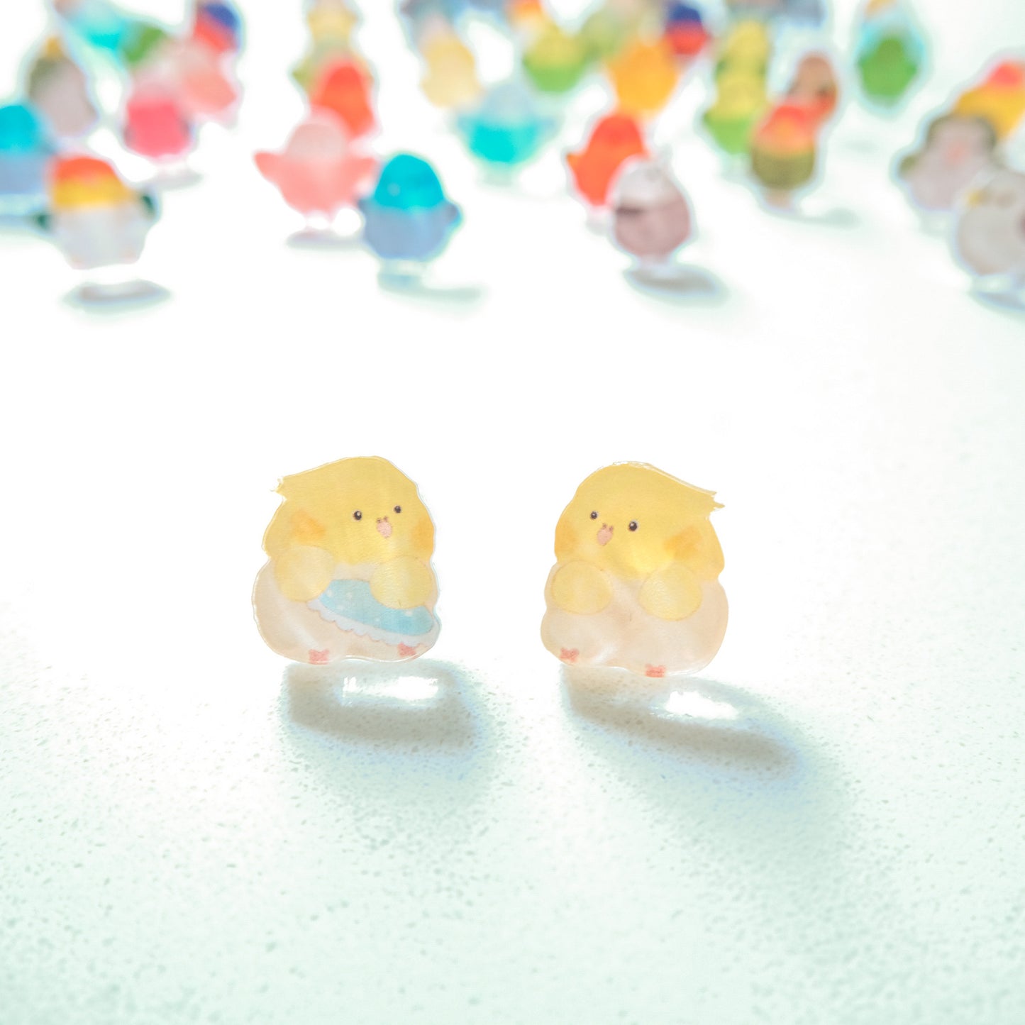 ✿送料無料✿ :: イヤリングとアクセサリー:: ❗左右で異なる鳥の宝物をご自由にお選びいただけます❗玄峰/鶏の尾の赤ちゃんと小さな枕