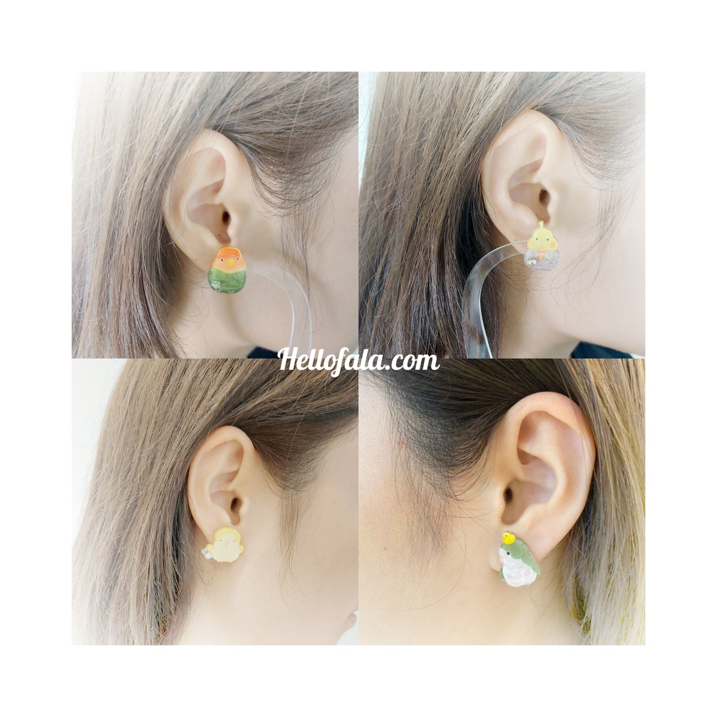 ✿ Free shipping✿:: Earrings:: ❗You can choose different parrots to make it a pair❗Cockatiel and milk tea