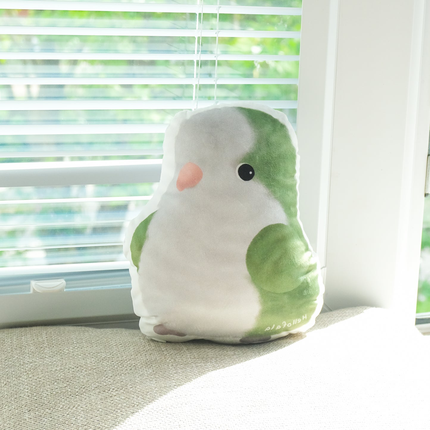 : : Cute cushion : 🌱 Green quaker parrot
