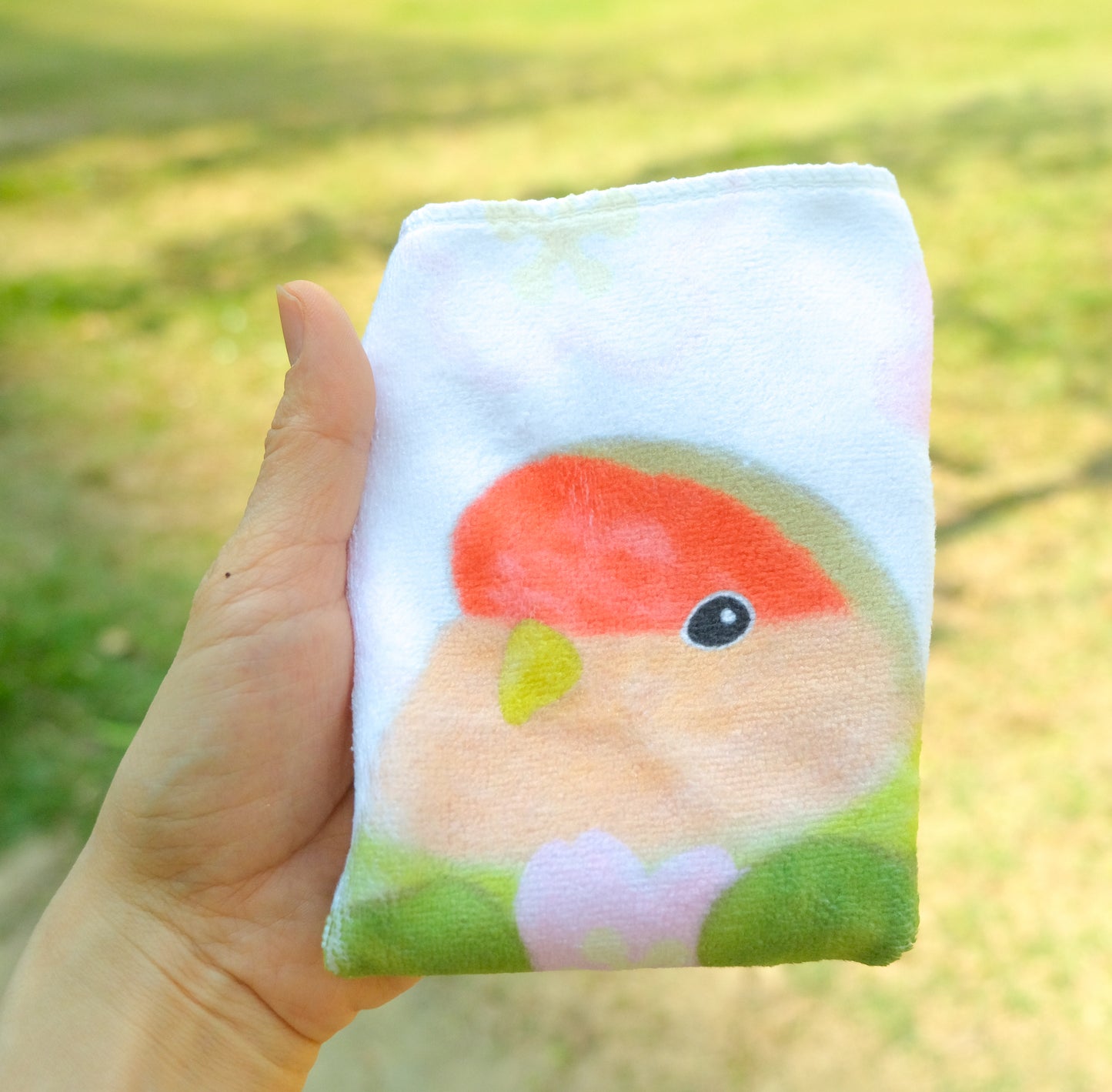 : : 夏季超吸水柔軟小方巾  : : 🌱愛情鳥和櫻花