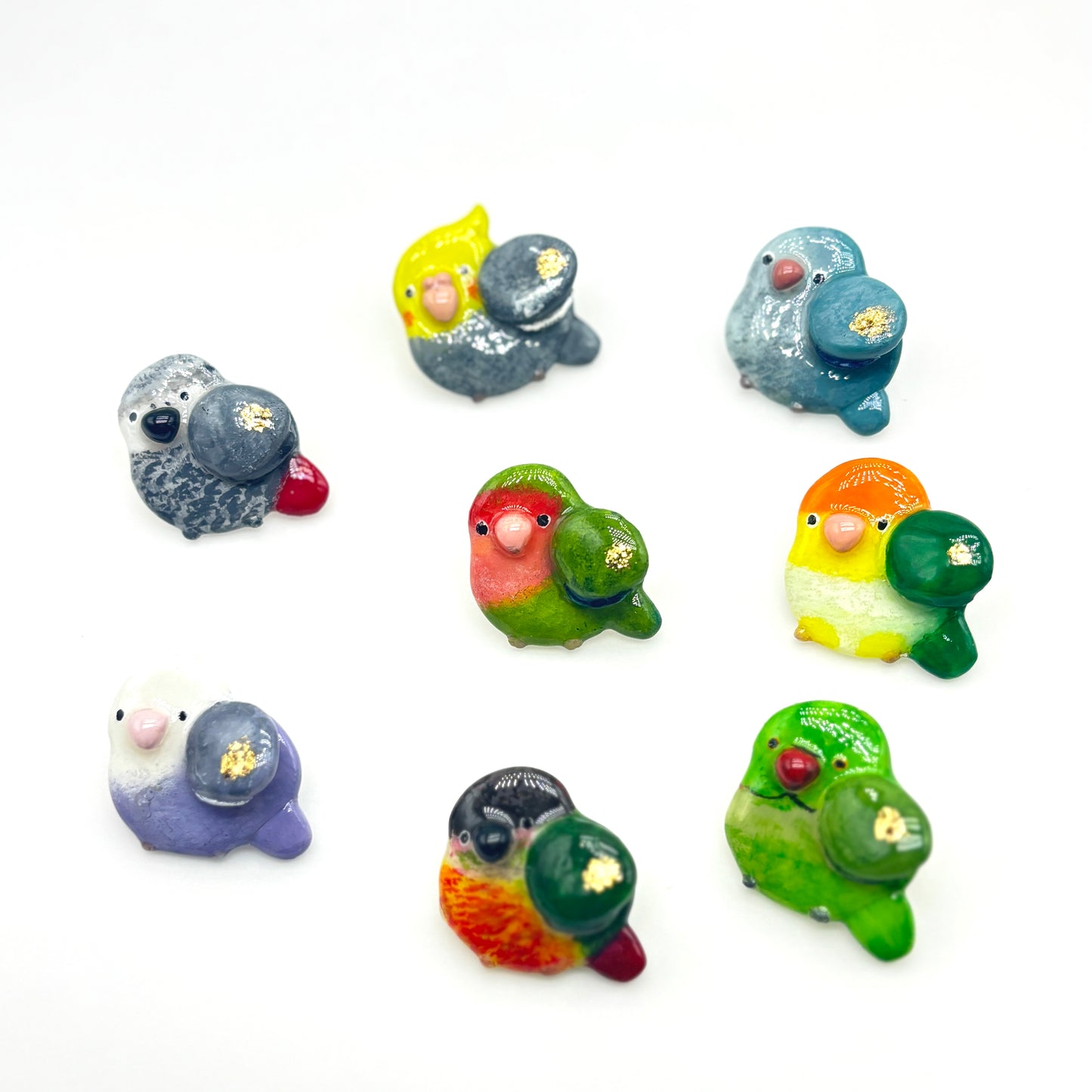 ::Handmade Clay Pin : : Choose your favourite parrot