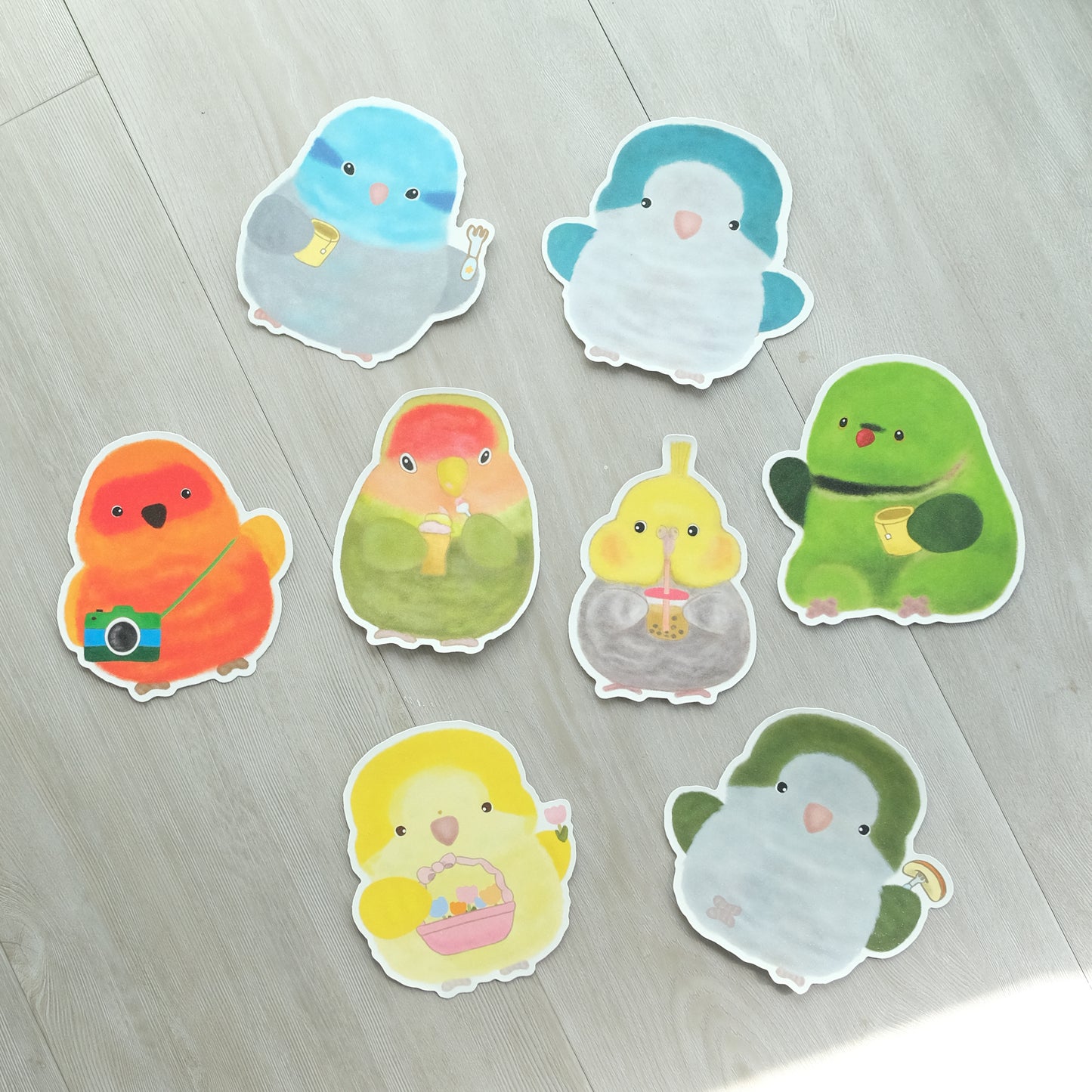 : : Big stickers : : 🌱Pacific baby drinking tea together