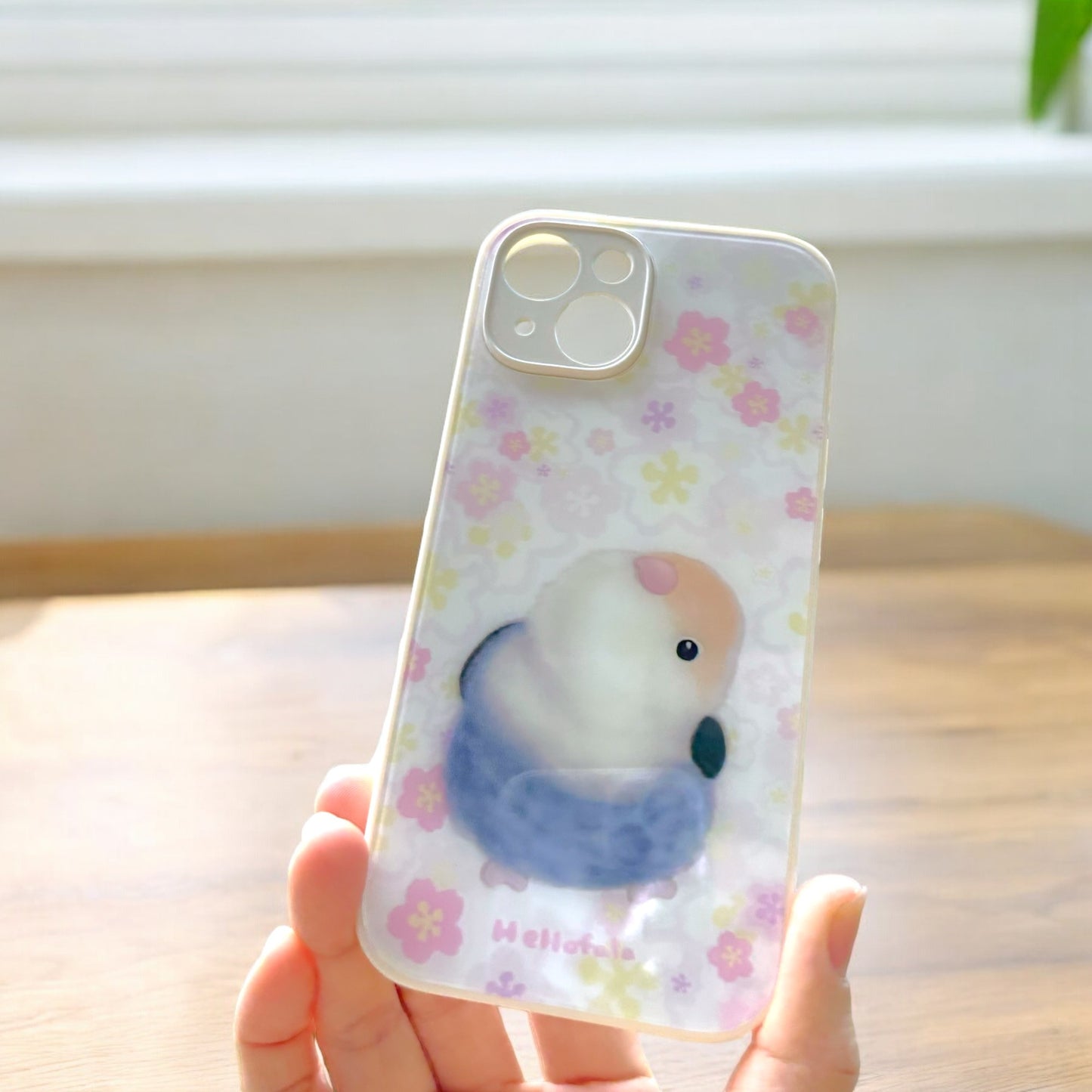 : : 花柄の春の鳥電話ケース: : 🌱 恋人たちは花を見上げる