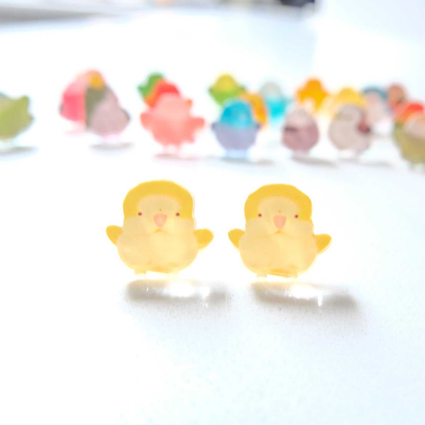 :: Earrings:: ❗You can choose different parrots to make it a pair❗Yellow quaker parrot