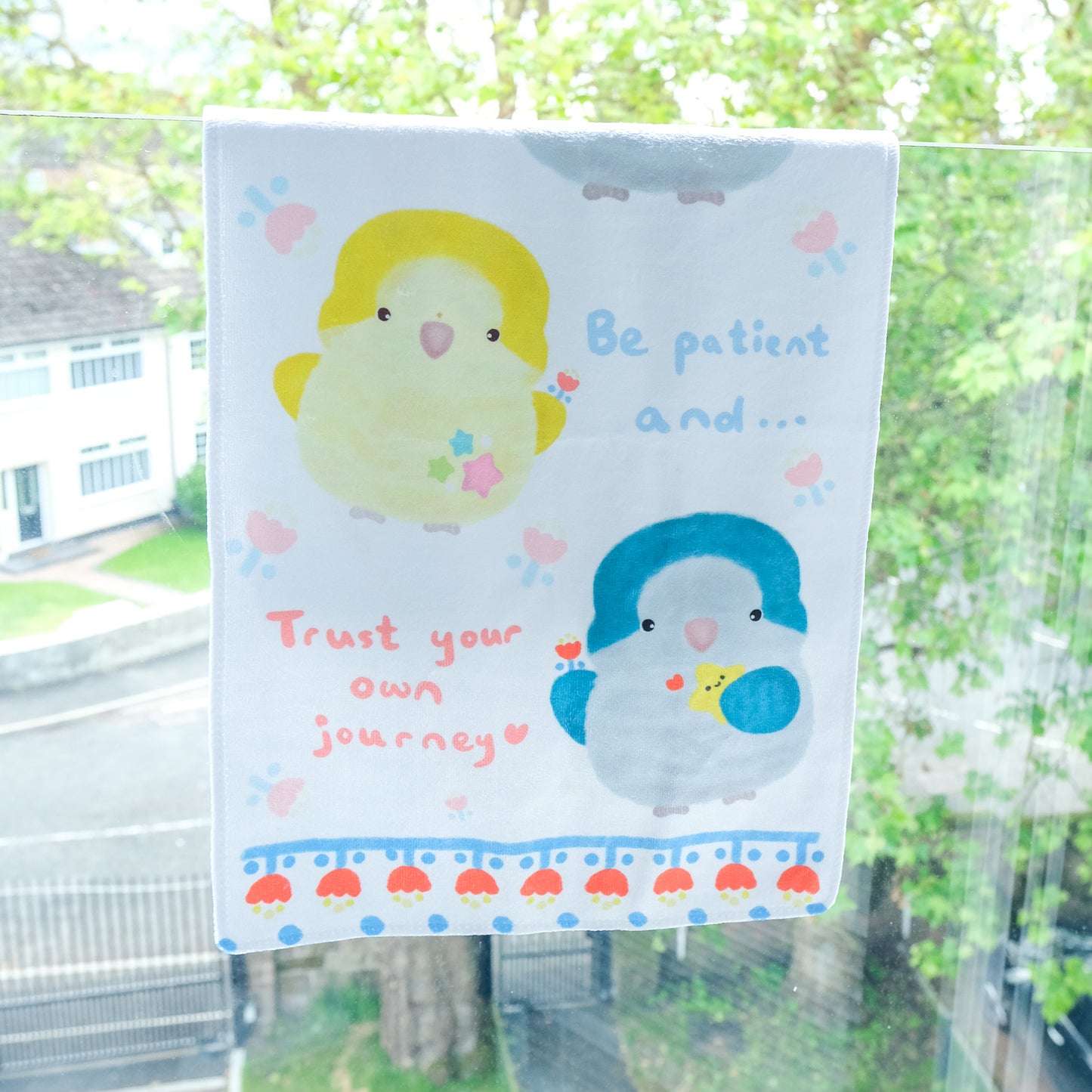 : :Soft and comfortable towel: : š±Lovebird and cute flower