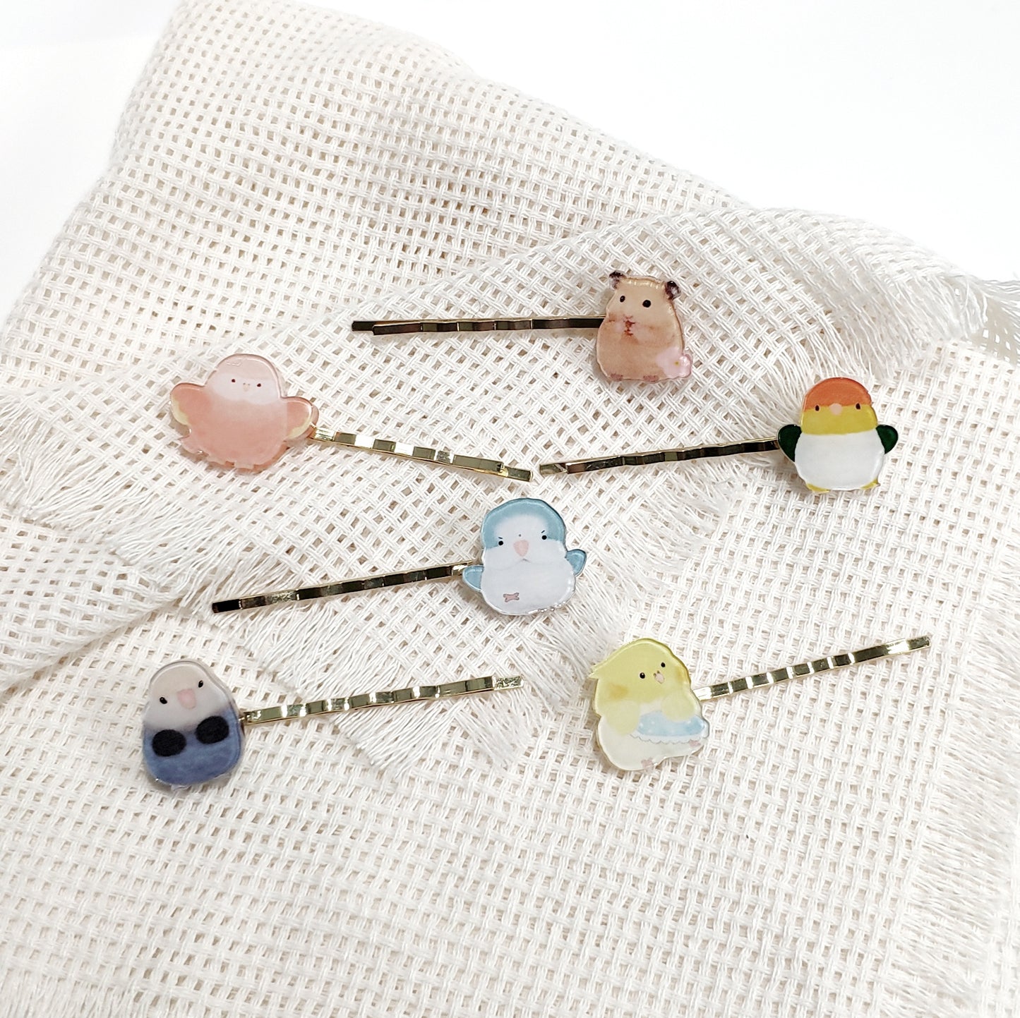 ✿ 送料無料✿ : : 超軽量ヘアクリップ : : 🌱 オカメインコ