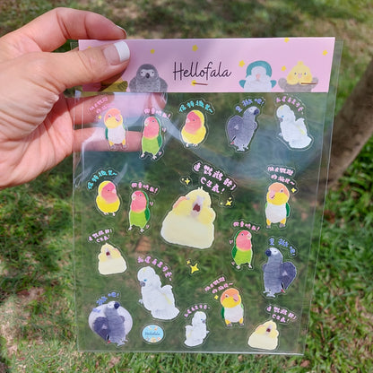 ✿ 送料無料✿ : : 透明防水ステッカー : : 🌱 Crazy Birdies