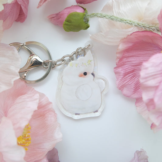 ✿Free Shipping✿ : : Sparkling Keychain: : 🌱Bare eye cockatoo